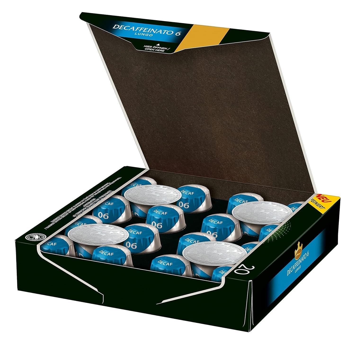 Capsules de café Espresso Intenso, intensité 10 sur 12, 10 x 20 tasses & Capsules de café Lungo Decaffeinato - intensité 6- 200 capsules compatibles Nespresso, 10er Pack, 10 x 20 tasses