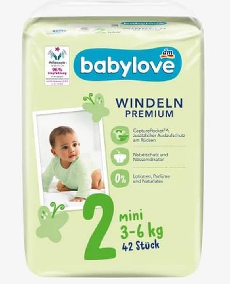 Couches premium taille 2, mini, 3-6 kg, 42 pièces