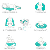 Coussin d'allaitement pour nouveau-né, XL, housse 100% coton, amovible et lavable, garnissage polyester, motif étoile Accessoires Alimentation et Allaitement Bebe Naty Shop