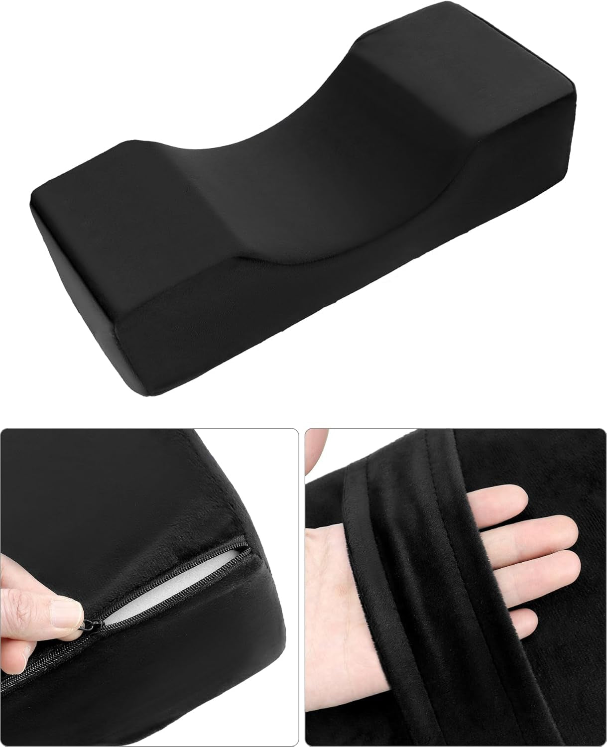 QWORK® Wimpernkissen, U-Förmiges Beauty Makeup Kissen, Ergonomisches Wimpernkissen Für Verlängerungen, Memory Foam Wimpernkissen Für Den Heimgebrauch Im Schönheitssalon (Schwarz) Oreillers orthopédiques cervicaux Naty Shop