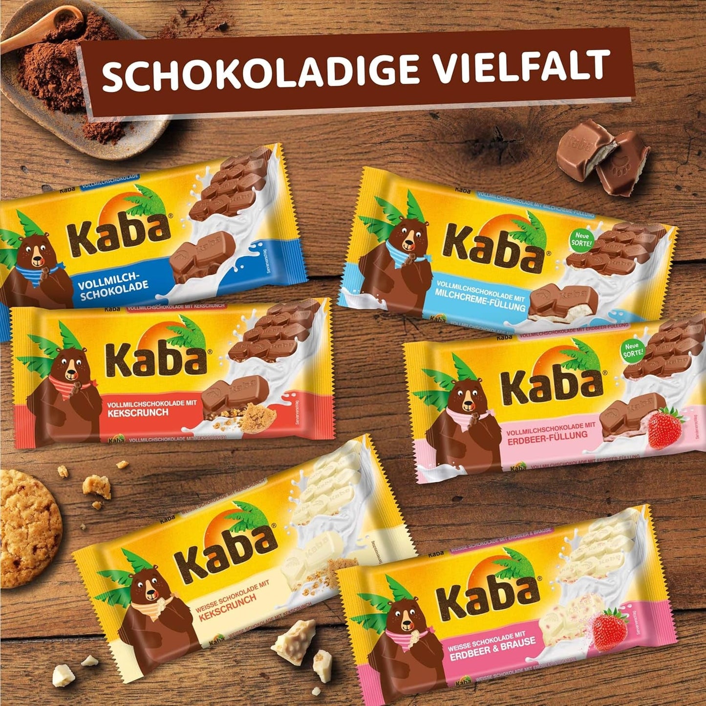 Barre de chocolat fourrée au chocolat au lait entier et à la crème de lait Kaba Barre de 90 g de chocolat fondant avec crème de lait légère et saveur originale Kaba (paquet de 2)