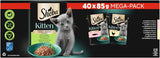 Nourriture humide Sheba pour chatons, en sachets assortis, au saumon (MSC) et poulet en sauce, multipack 40x85g