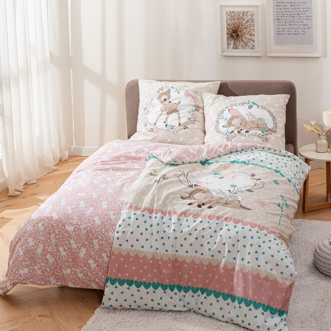 Linge de lit fille, Bambi, 100% coton Linge de lit - enfant Naty Shop