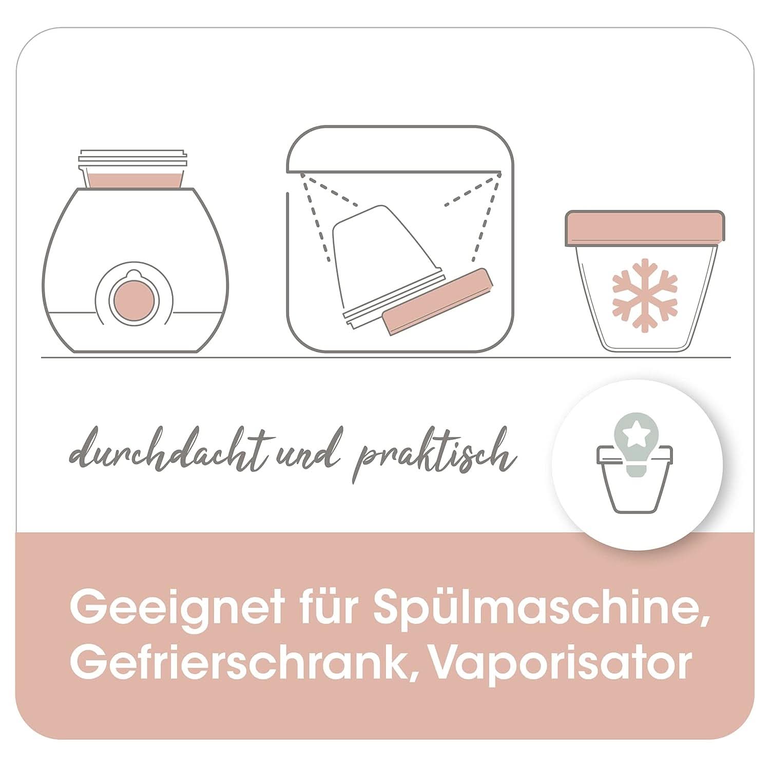 Pots pour lait maternel NIP First Moments 150 ml, 4 pièces : empilables et étanches Accessoires Alimentation et Allaitement Bebe Naty Shop