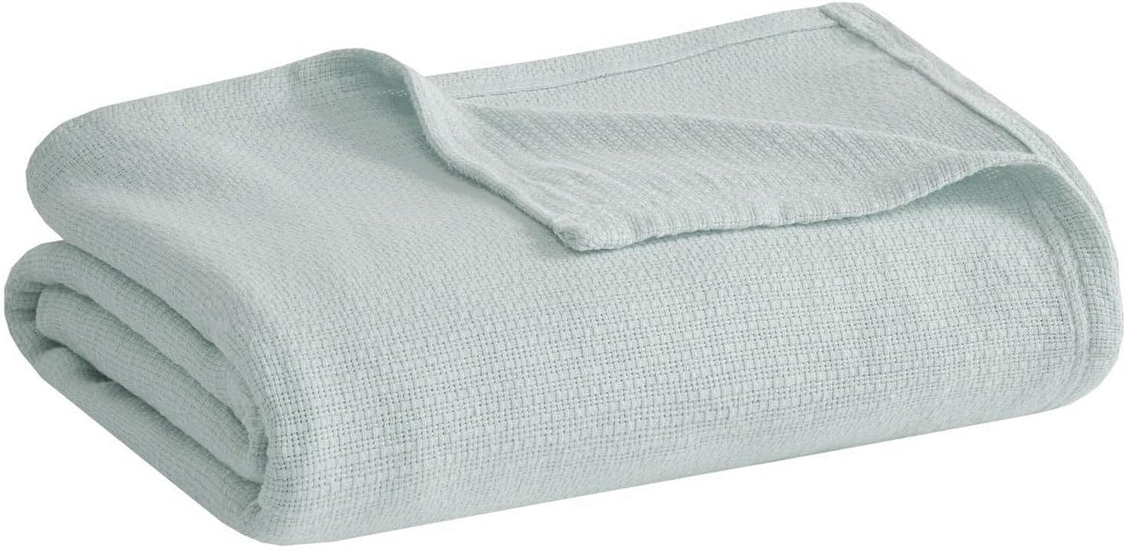 Madison Park Freshspun Wicker Twin Couverture en coton gris pour lits et couvertures Madison Park King Bleu