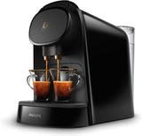 PHILIPS LM8012/60 Machine à Expresso à Capsules - Deux Doses, Double Plaisir, 1 ou 2 Tasses, Ristretto, Espresso, Lungo ou Grand Café Long, Double Capsule, Véritable Qualité Espresso, Noir Piano