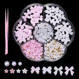 GZMAYUEN 920 pièces perles à dos plat or argent pour ongles, perles à ongles demi-brun blanc beige, petites perles à dos plat demi-brun pour décoration d'art d'ongle bricolage