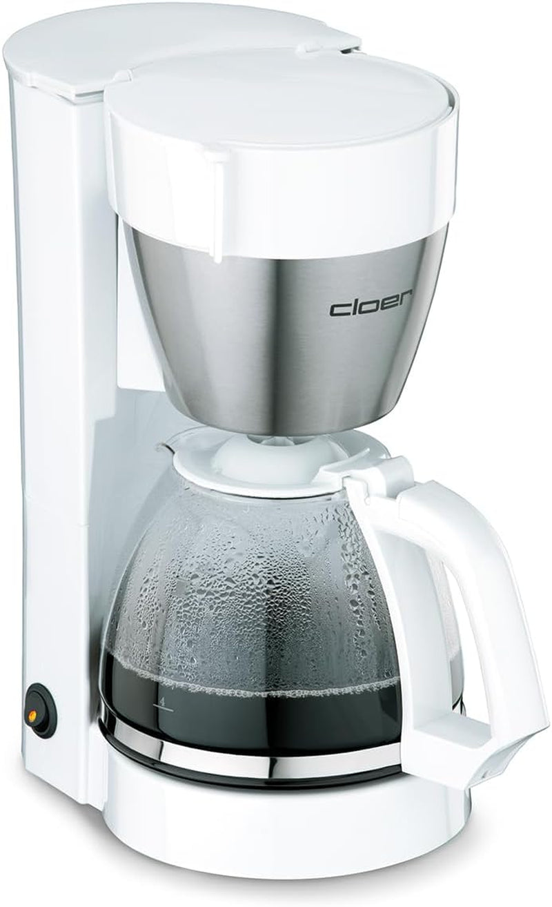 Cloer 5009 Machine à expresso à filtre gardant au chaud jusqu'à 8 tasses 800 W avec carafe isolée en acier inoxydable 1x4 tasse filtrante noir