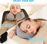 Good Nite Oreiller cervical Oreiller de voyage Oreiller de voyage pour adulte Oreiller de voiture Oreiller de maison Oreiller de tête Ergonomique Mousse à mémoire de forme Lavable avec dos étroit Oreillers de voyage gris réglables Naty Shop