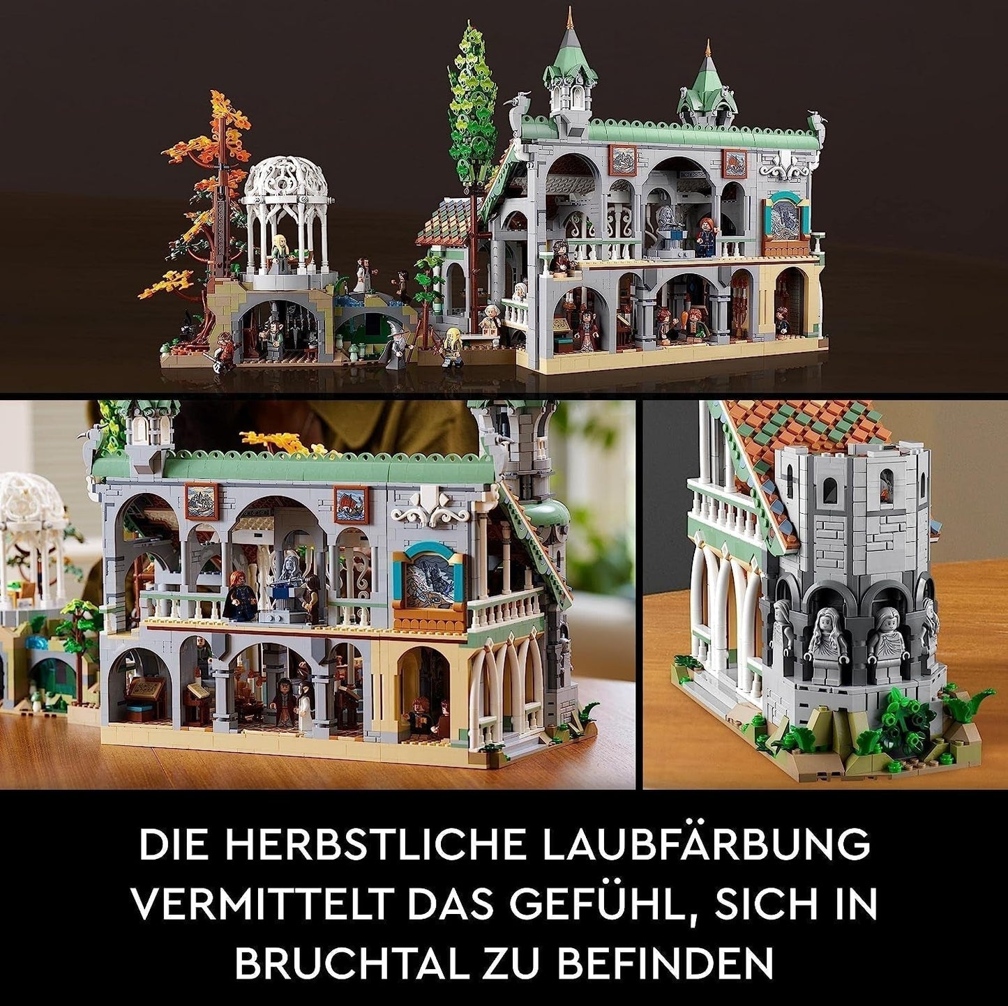 LEGO Icons Le Seigneur des Anneaux : Rivendell - Ensemble de collection et de présentation pour adultes avec 15 figurines uniques dont Gandalf, Legolas, Aragorn et Frodon, exclusivement sur Amazon - 10316 Jeux de construction Besuche den LEGO-Store