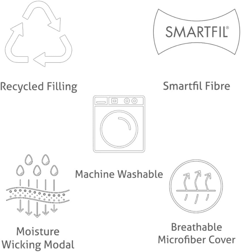Couette respirante, 9 + 4,5 tog, toutes saisons, refroidissement et évacuation de l'humidité, contrôle de la température, lavable en machine, lit simple Naty Shop Quilts & Quilts