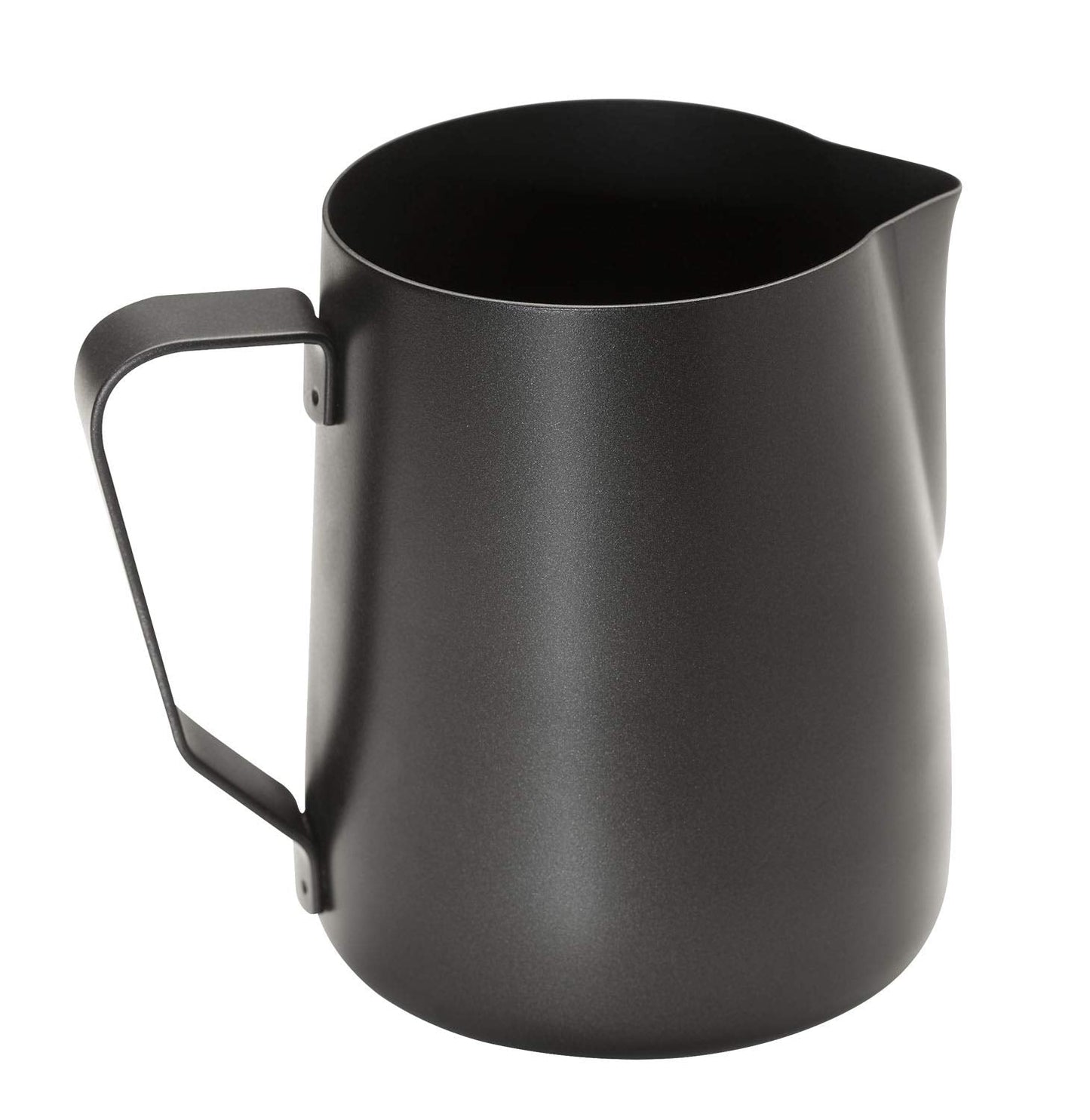 APS Pichet à lait - Pot à lait de haute qualité avec revêtement antiadhésif, en acier inoxydable - Parfait pour faire mousser le lait - Carafe universelle, noir, 600 ml
