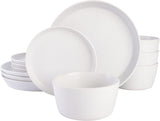 Service de table Sofia Coupe, service pour 4 personnes (12 pièces), blanc à pois