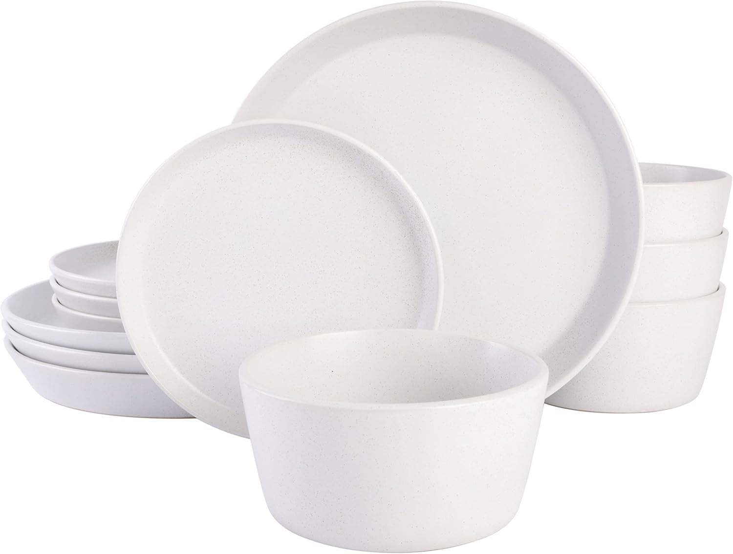 Service de table Sofia Coupe, service pour 4 personnes (12 pièces), blanc à pois