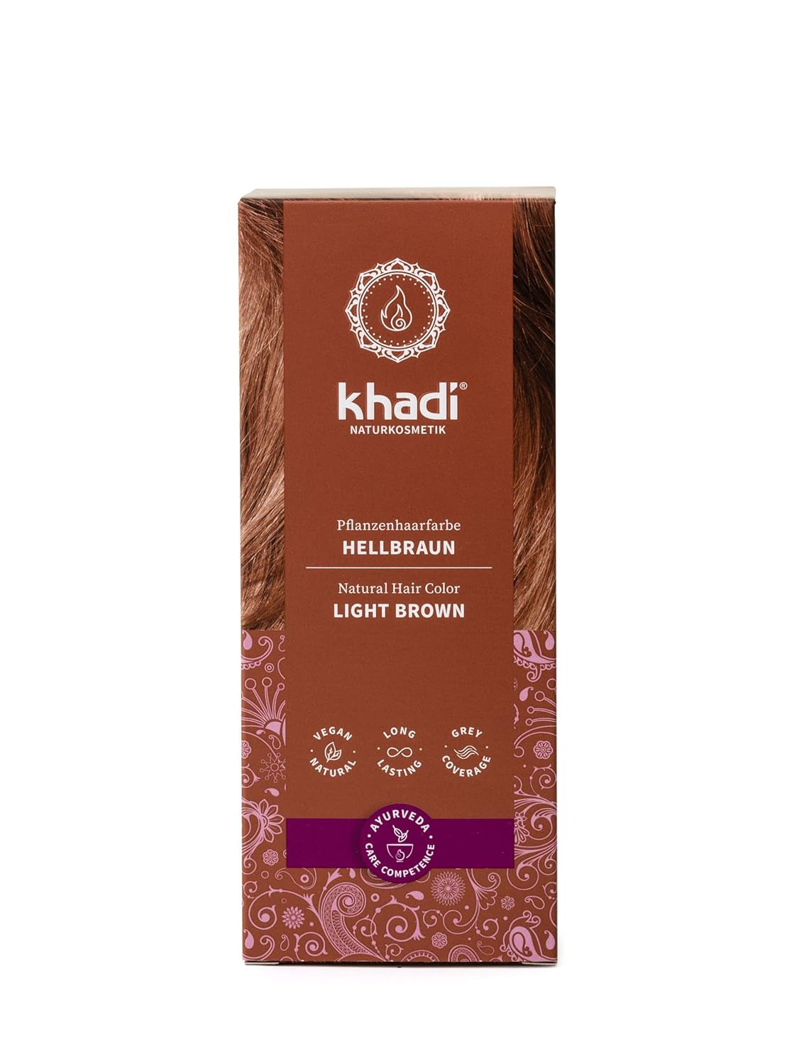khadi GOLDBRAUN Coloration capillaire à base de plantes Ambre vif à brun doré doux et brillant Coloration capillaire 100 % naturelle à base de plantes Cosmétiques naturels certifiés naturels et végétaliens 100 g Naty Shop Teinture capillaire marron clair 100 g (1 paquet) unique