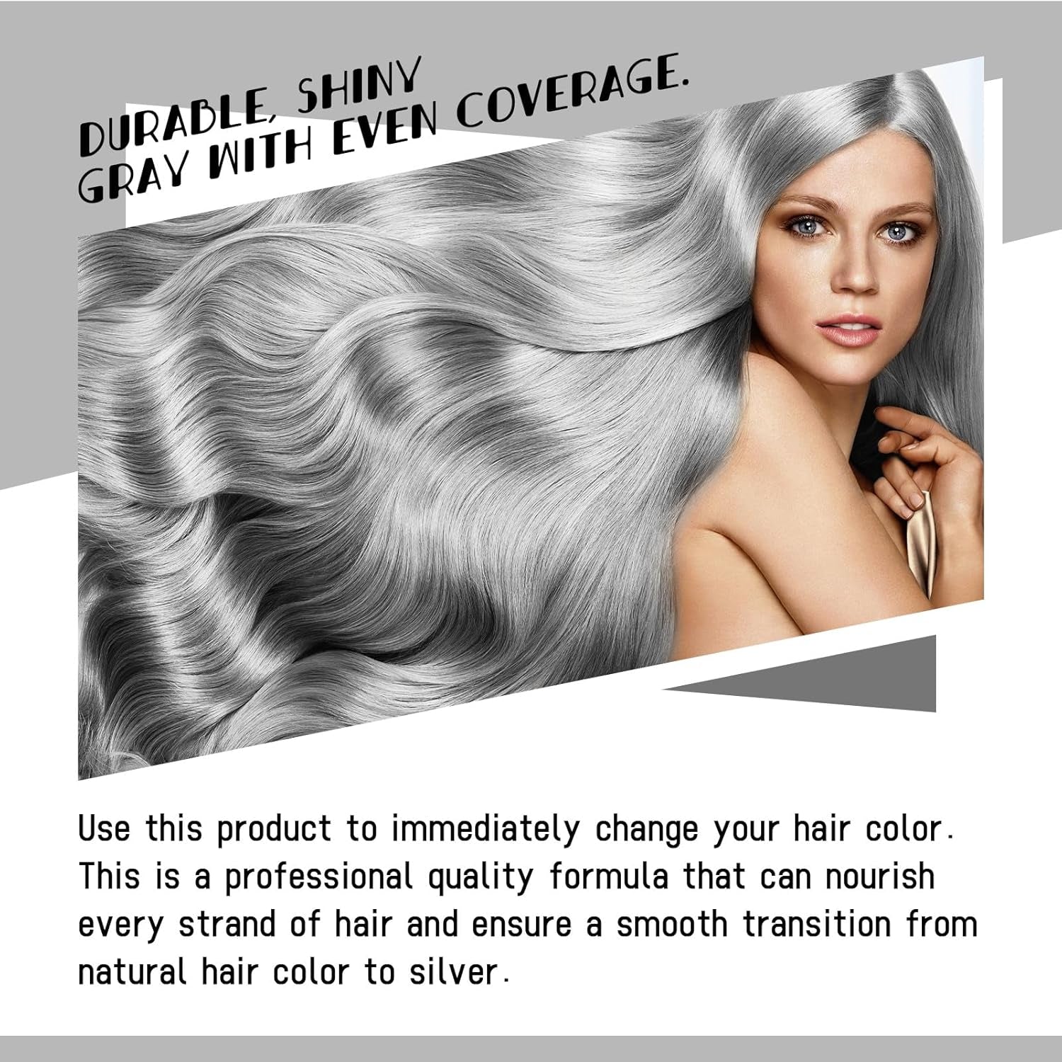 Crème de teinture pour cheveux naturels gris argenté, cire de coloration instantanée, coiffure temporaire, teinture grise, cheveux naturels, gris argenté, 100 ml Naty Shop