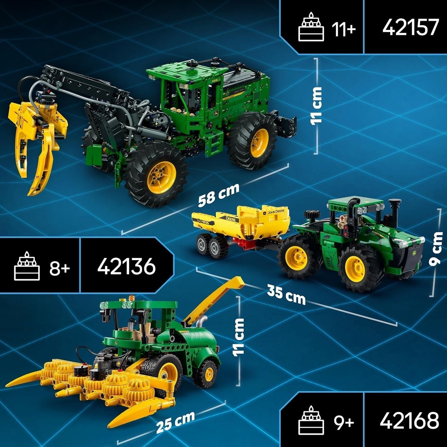 LEGO Technic John Deere 9700 Ensileuse de fourrage pour enfants, jouet, tracteur, ferme, modèle de véhicule avec fonctions réalistes, cadeau pour garçons et filles de 9 ans, 42168 Ensembles de construction Besuche den LEGO-Store