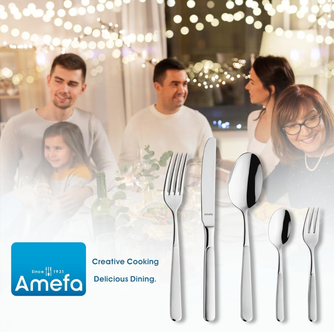 Ménagère Amefa Satina en 60 pièces, pour 12 personnes, coffre-fort Cuisine Naty Shop