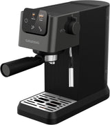 Machine à expresso porte-filtre GRUNDIG KSM 5330 avec réservoir à lait intégré, puissance 1628 W, pression de pompe 15 bar, double buse, écran tactile couleur, BrewSense, CreamyPro, acier inoxydable foncé/noir