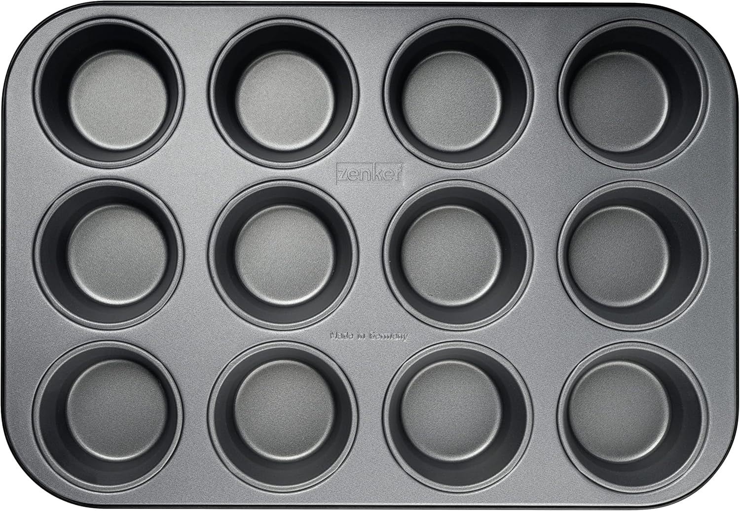 Zenker 12Er Muffinform Energy, Premium-Backform, Für Köstliche Kuchen, Verkürzt Die Backzeit Um Bis Zu 20% (Farbe: Silber/Anthrazit), Menge: 1 Stück, Hellgrau Und Dunkelgrau Moules et plaques pour la pâtisserie Naty Shop
