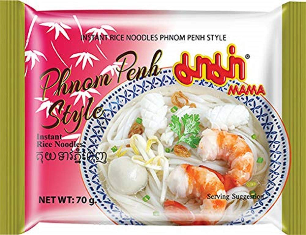 MAMA Phnom Phenh Nouilles de riz instantanées – Nouilles de riz instantanées de style oriental – Cuisine thaïlandaise authentique – 12 x 70 g
