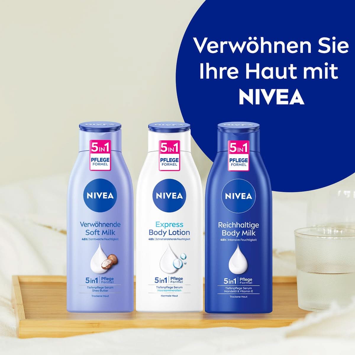 NIVEA Rich Body Milk, crème corporelle nourrissante intensive à l'huile d'amande, 400 ml Douche et bain Naty Shop