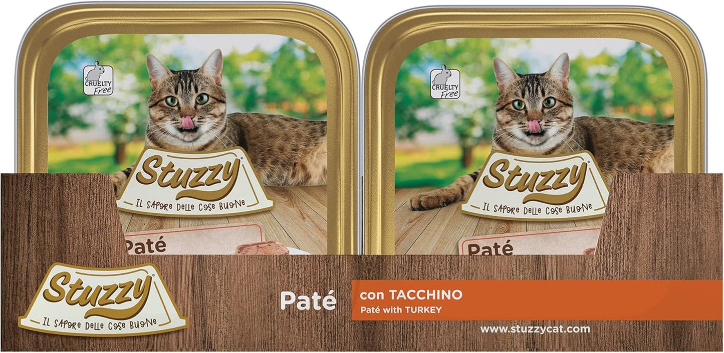 Mister Nassfutter für ausgewachsene Katzen, Turkey, Line Pastete und Fleisch in Stücken, total 3,2 kg (32 Becher x 100 g)