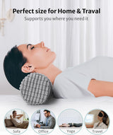 Rouleau de cou avec housse, oreiller de voyage en mousse à mémoire de forme 11 x 45 cm, oreiller cervical en peluche lavable par endroits pour soulager les douleurs cervicales, oreiller cervical pour la maison, le bureau, les voyages, le yoga, les oreillers orthopédiques cervicaux à cylindre rond Naty Shop