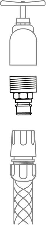 Amig - Adaptateur mâle pour raccordement de robinet 3/4 pouces | Raccordement rapide et facile pour les conduites d'eau | Connexion filetée | Plastique ABS et caoutchouc | Gris
