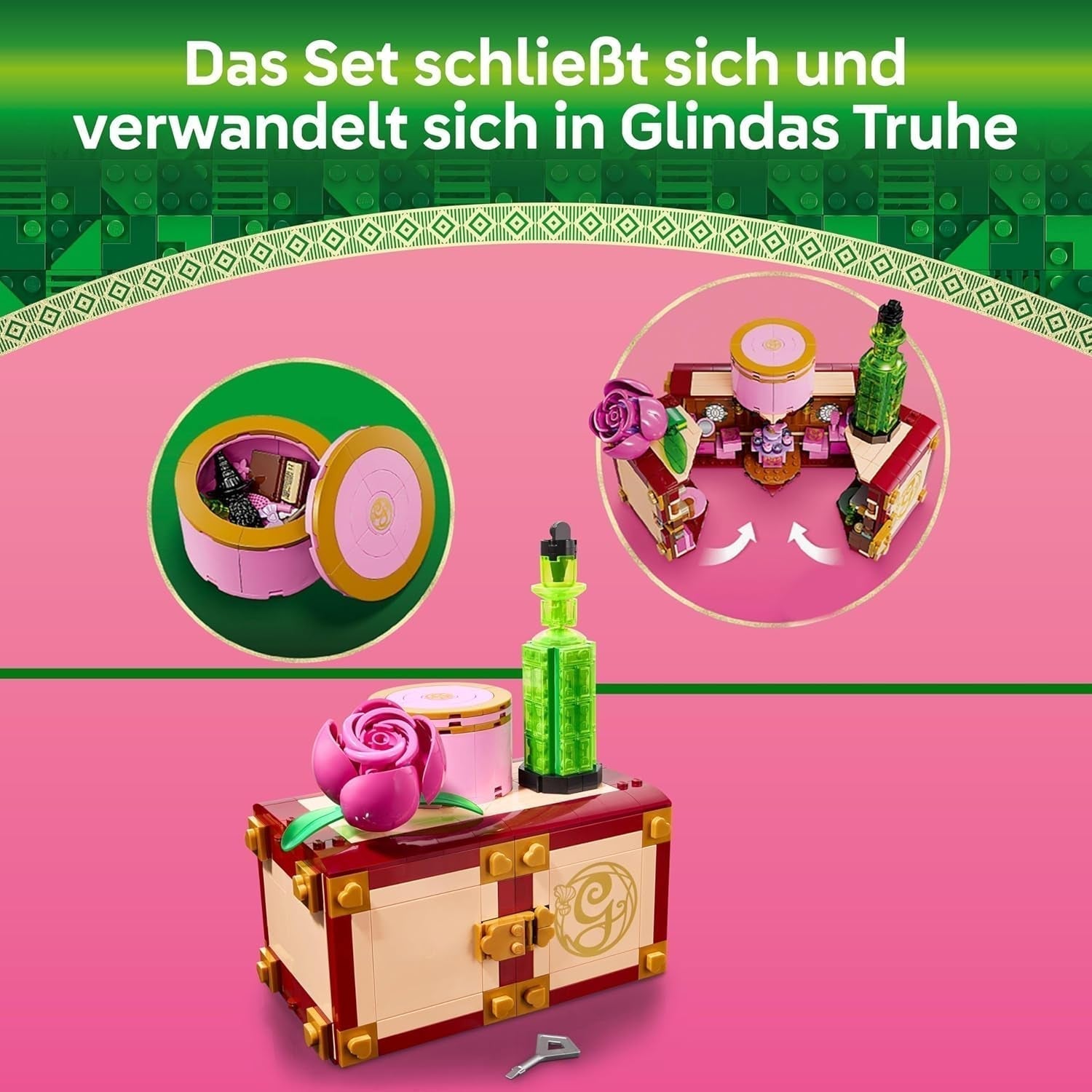 LEGO Wicked Glinda et Elphaba's Bedroom - Maison de poupée avec 2 mini poupées Les Sorcières d'Oz, des accessoires sympas dont des fleurs et des tenues - Jouet créatif pour les filles de 8 ans et plus et les fans - 75683 Jeux de construction Besuche den LEGO-Store