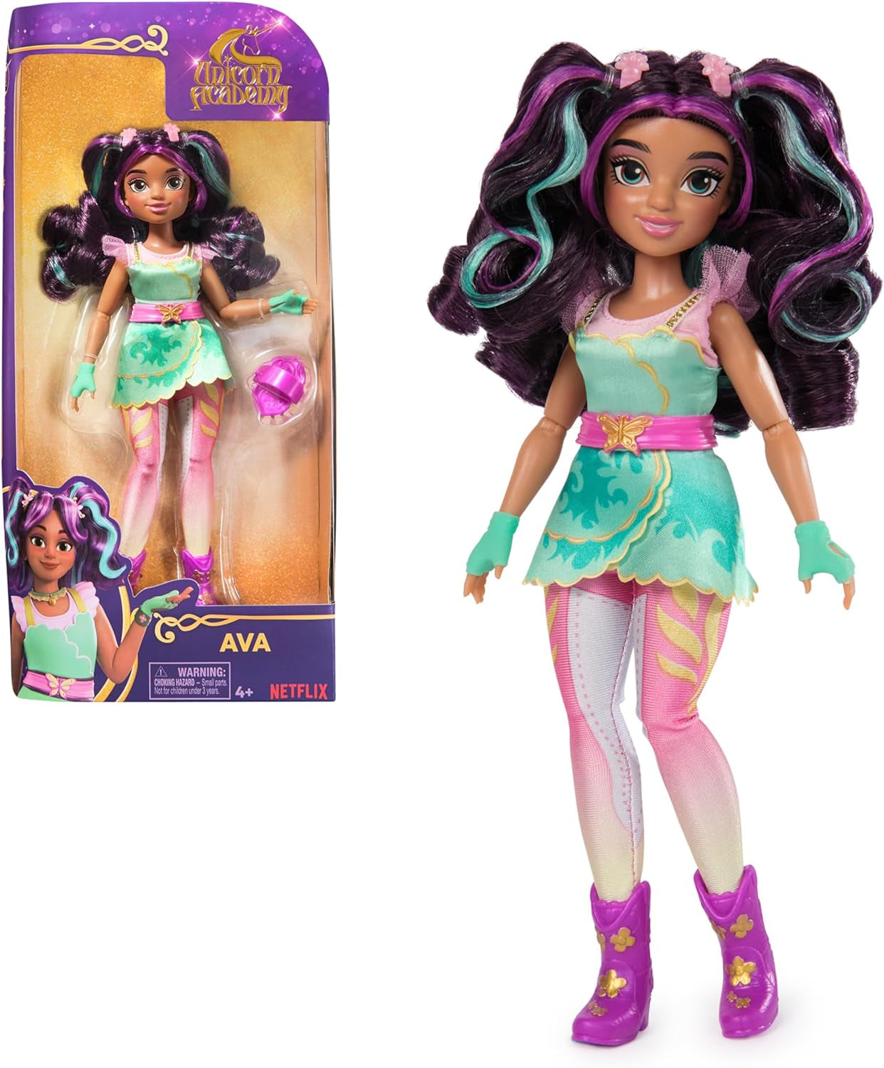 Unicorn Academy Deluxe Masked Ball Sophia - poupée de 24 cm de la populaire série Netflix avec 2 tenues, habillage classique et jeu de rôle, à partir de 4 ans Naty Shop Dolls Habillage de poupée Ava