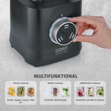 CASO Powerblender B 2000 - Batteur sur socle professionnel, 30 000 tours/min, 2000 watts, mélangeur Tritan (2 L), sans BPA, fonction Pulse, Shake, Smoothie, système de cuisson à 8 voies avec commande Titan Kitchen Naty Shop