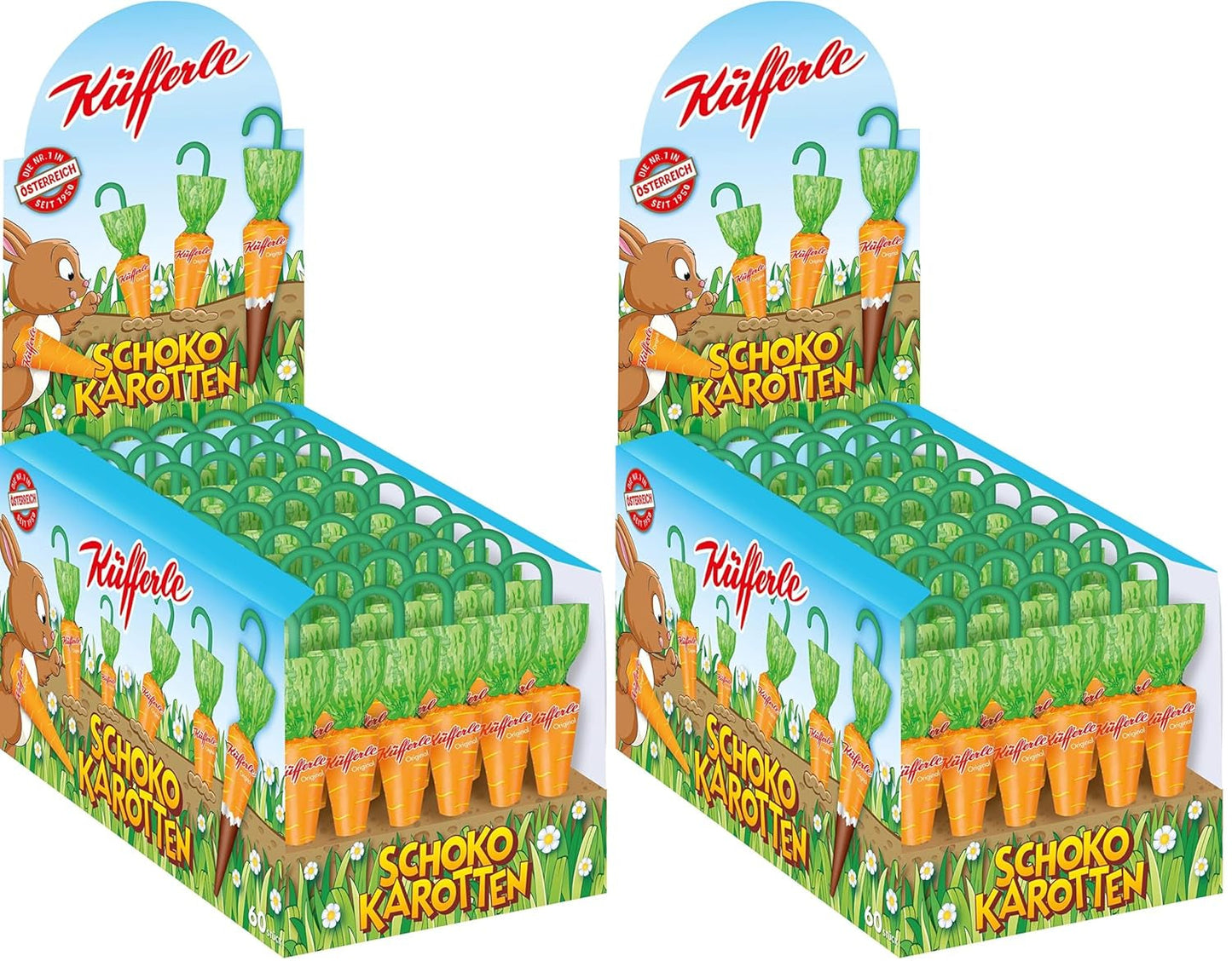 Küfferle, Carottes au chocolat original 810 g 60 pcs., Chocolat au lait, 1 pièce
