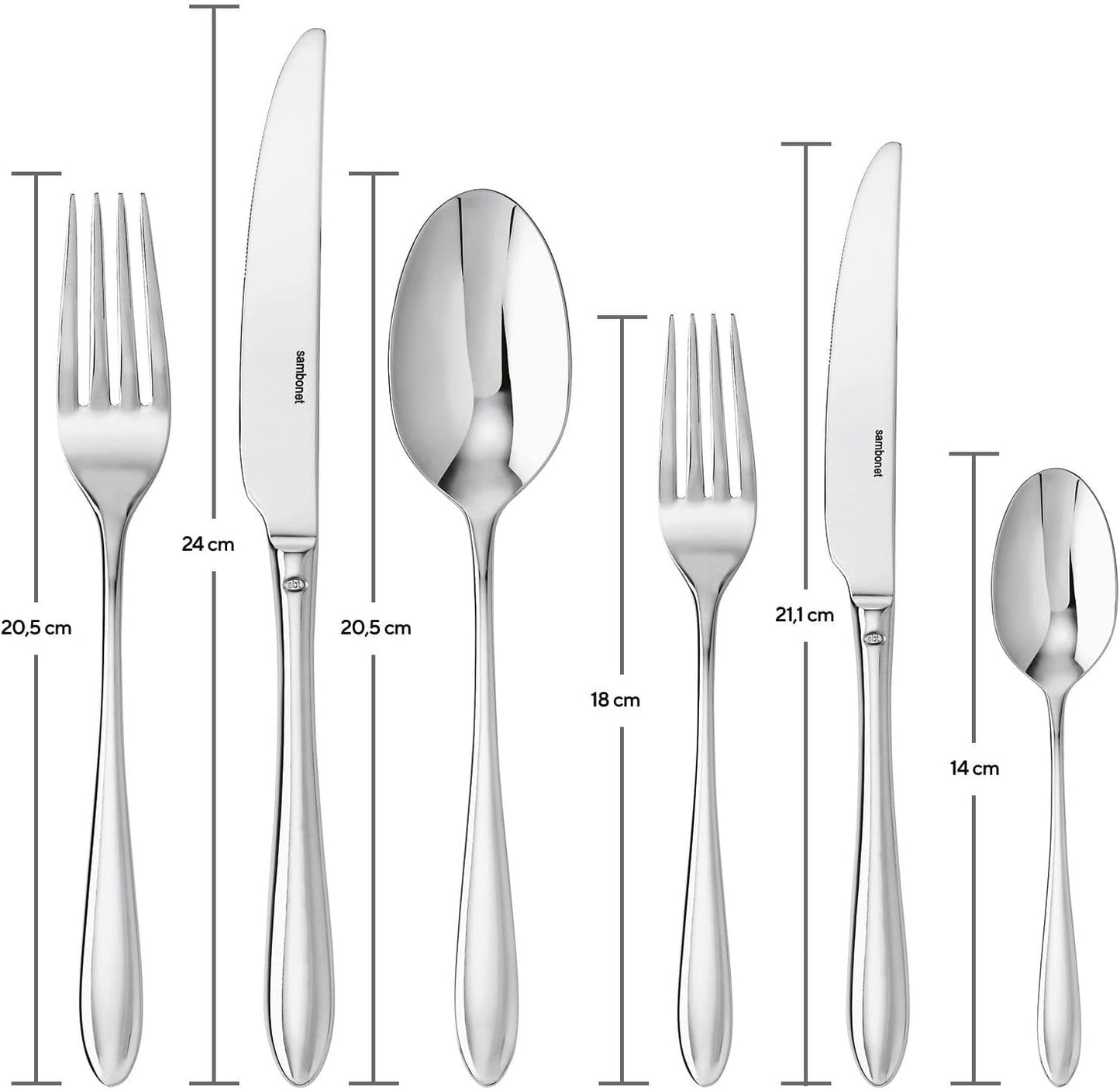 Sambonet 52515-83 Service de table monobloc Dream, 36 pièces Cuisine Naty Shop