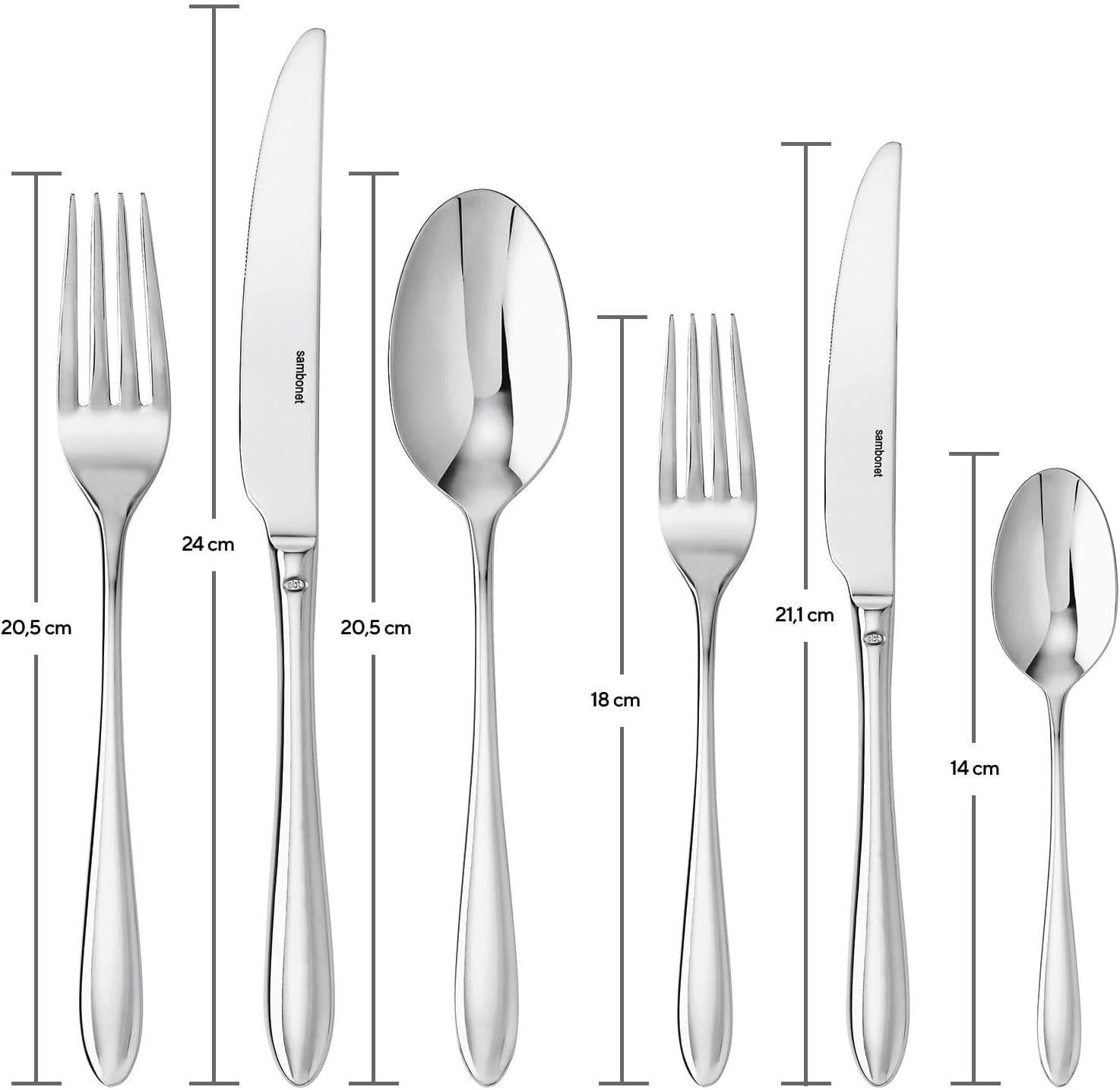 Sambonet 52515-83 Service de table monobloc Dream, 36 pièces Cuisine Naty Shop