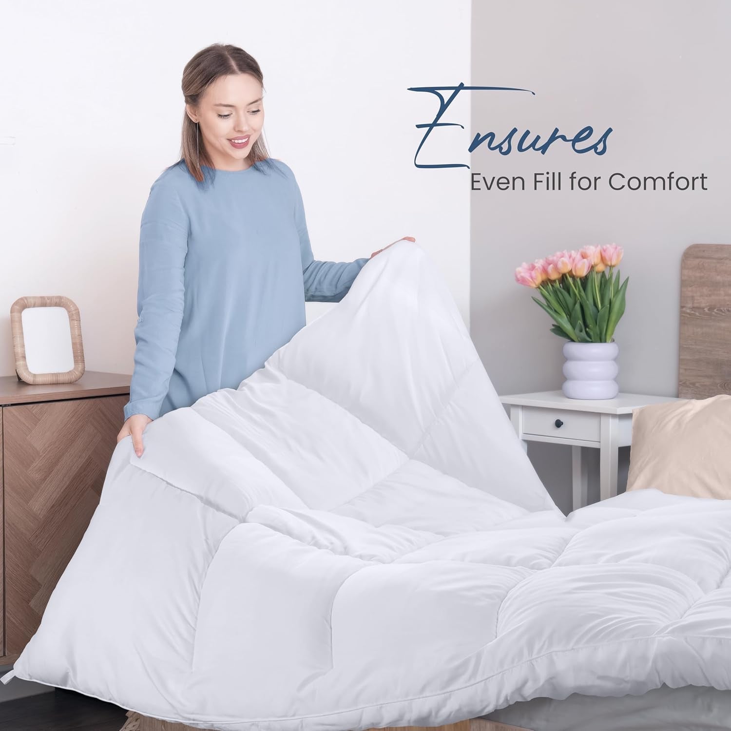 Utopia Literie FBA_B01JPECQF8 Couette double, blanc, polyester, double Couettes et couettes Naty Shop