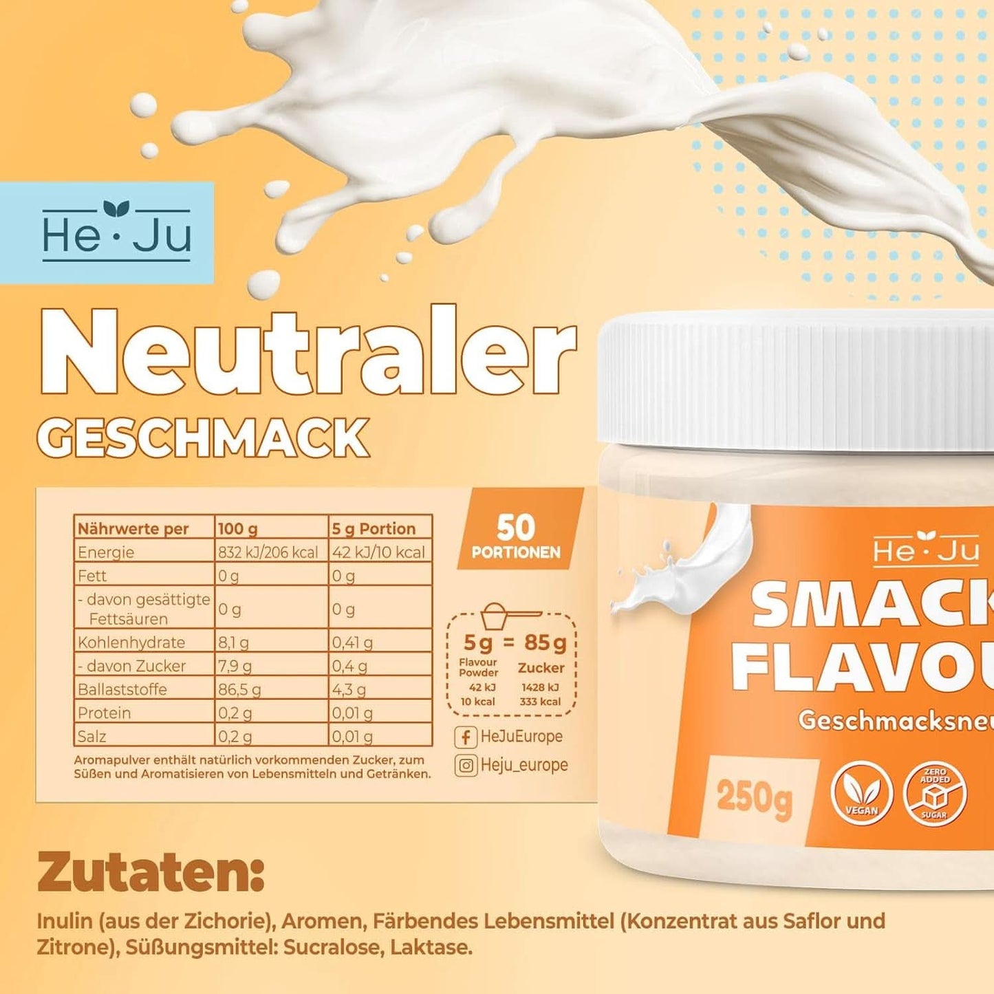 He-Ju, Poudre à saveur neutre, 250 grammes Aromas Naty Shop