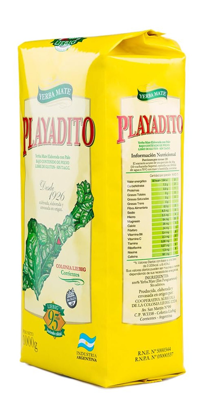 Thé Yerba Mate 1 kg - paquet de 3 - antioxydant, énergisant, contient des minéraux et de la vitamine B - d'Argentine