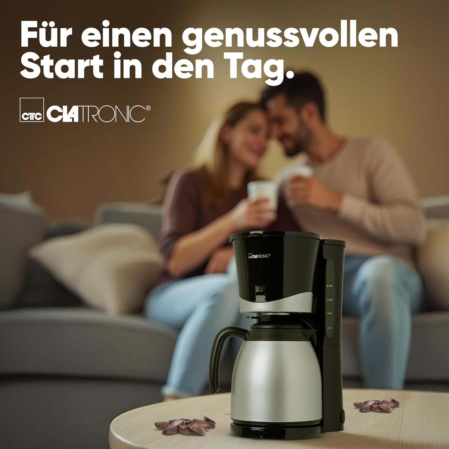 Cafetière Clatronic® avec thermos | pour 8 à 10 tasses de café | sans perte de température | cafetière avec filtre | 1 litre | Expresso | Cafetière filtre avec thermos | KA 3327 noir
