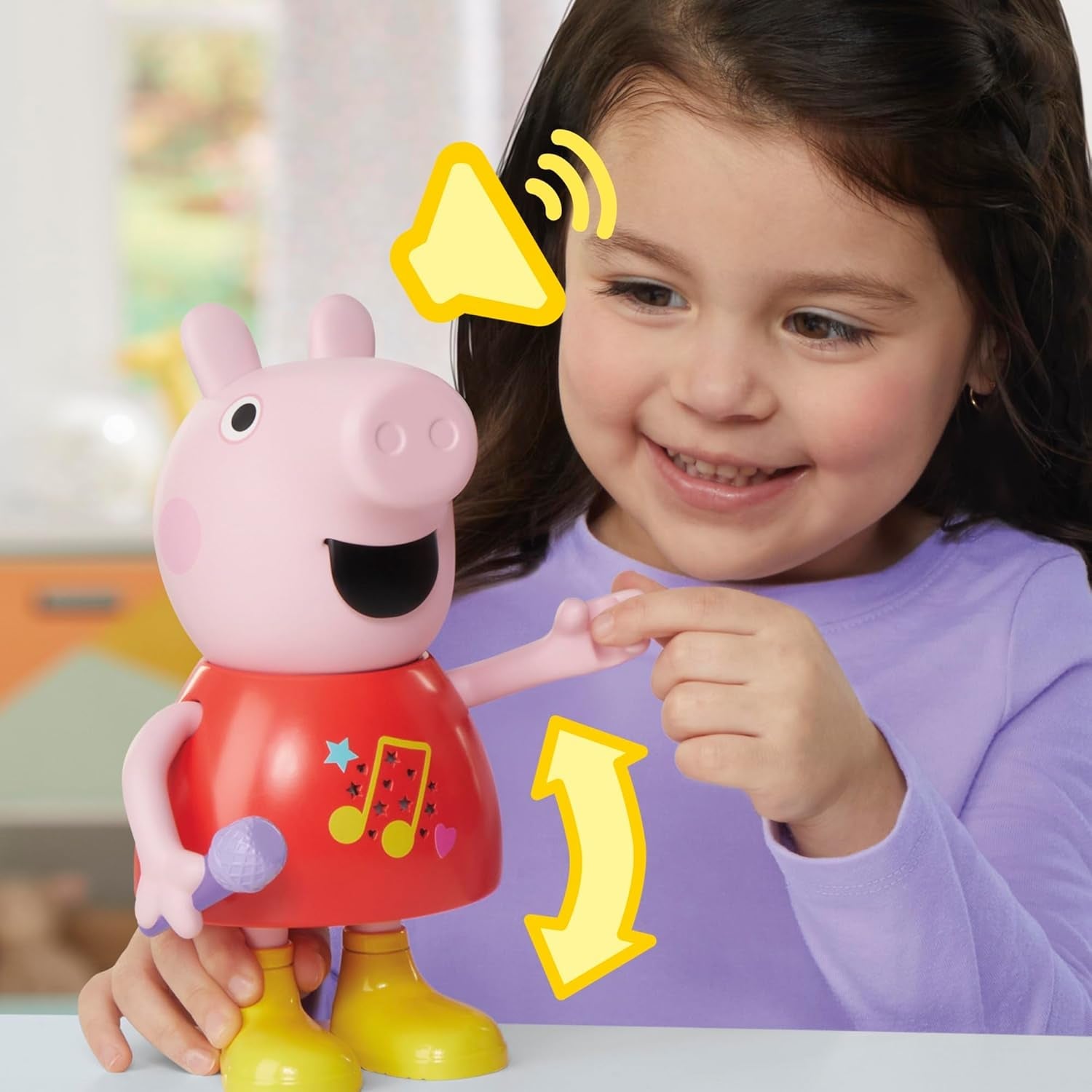 Poupée Peppa Pig, parlant et chantant, rose, 20 cm