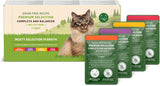 Amazon Nourriture humide sans céréales pour chats adultes Sélection de viande en bouillon 4,76 kg 56 paquets de 85 g (anciennement Lifelong)