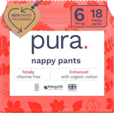 Culottes écologiques, taille 7 (17 kg +), 16 pièces, sous-vêtements jetables pour peaux sensibles et allergiques, sans parfum, tirage latéral