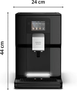 Machine à expresso entièrement automatique Krups Intuition Preference avec fonctionnement semblable à celui d'un smartphone, écran tactile couleur 3,5", technologie Smart Slide, système d'éclairage intuitif, 11 boissons, réservoir à lait, EA873810