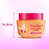 L'Oréal Paris Masque Capillaire Anti Fourches Elvital pour cheveux longs et abîmés, Soin à rinçage intensif, Aux vitamines végétales et à l'huile de ricin, Masque Super Constructeur Dream Longueur, 1 x 300 ml Naty Shop Masque Capillaire