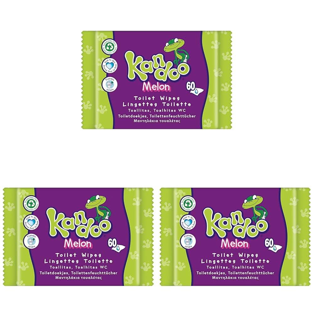 Melon Feuchttücher - Spülbar - Aus 95% Wasser - Parfümfrei - Plastikfrei - Dermatologisch Getestet - Feuchtes Toilettenpapier Aus 100% Pflanzlichem Cellulosematerial - 60 Tücher Naty Shop 60 Stück (3Er Pack) Parfumfrei, Parfümfrei