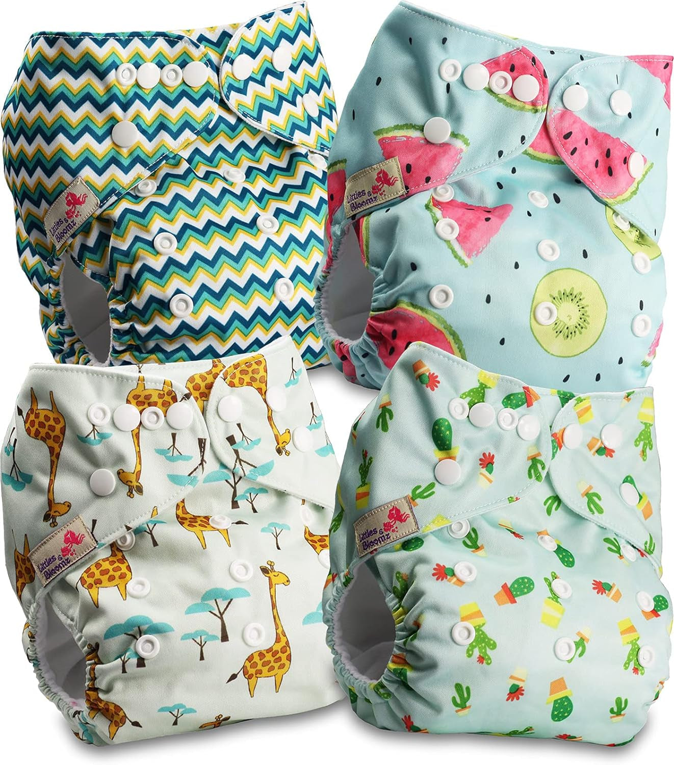 Littles and Bloomz FLP2-0406 Couche réutilisable à clip standard, 4 couches