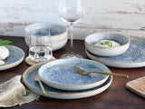 CreaTable, 21652, série Uno Mykonos, service de table 12 pièces, service d'assiettes en porcelaine, passe au lave-vaisselle et au micro-ondes, fabriqué au Portugal