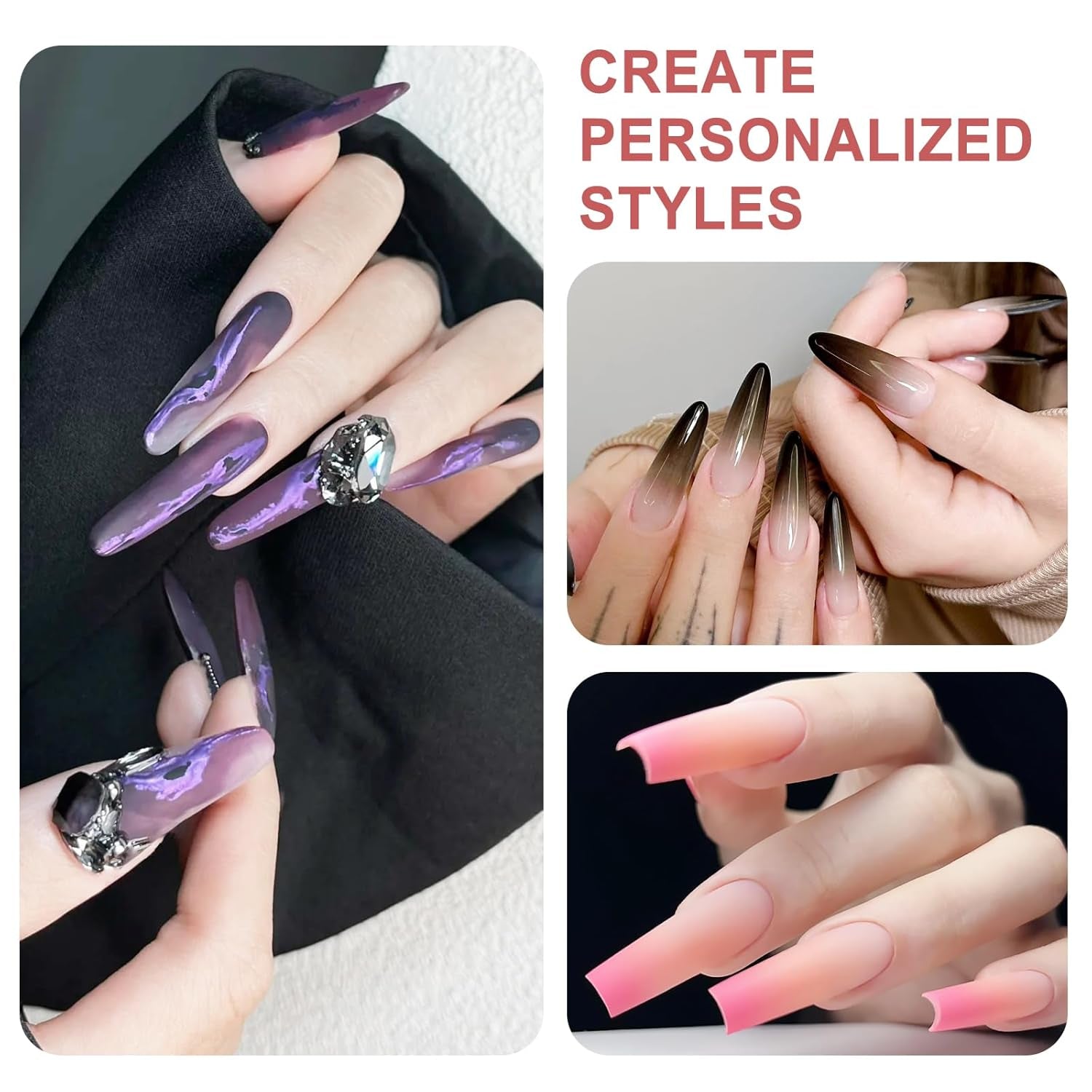 Qufiiry 200 pièces Nail Art Schwämme Mit Metallgreifer, Nagelkunst Schwammpinsel, Maniküre Zubehör Für Nägel, Um Eine Varavländ von Gradient Nail Art Patterns to Create (Blanc)