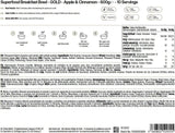 Les protéines fonctionnent | Superfood Breakfast - GOLD Innovation, céréales primées, muesli protéiné, riche en nutriments avec céréales, graines et avoine, riche en fibres, pomme et cannelle, 10 portions, 600 g