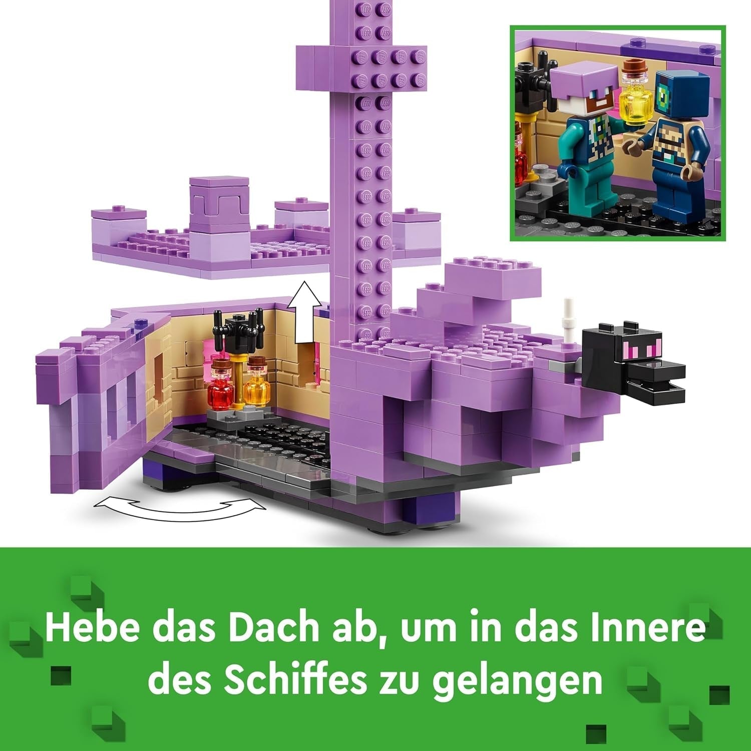 LEGO Minecraft The End Dragon et The End Ship Ensemble de jeu d'action et de découverte Jeu vidéo Ensemble d'aventure Cadeau pour garçons et filles de 8 ans 21264 Ensembles de construction Beuche den LEGO-Store
